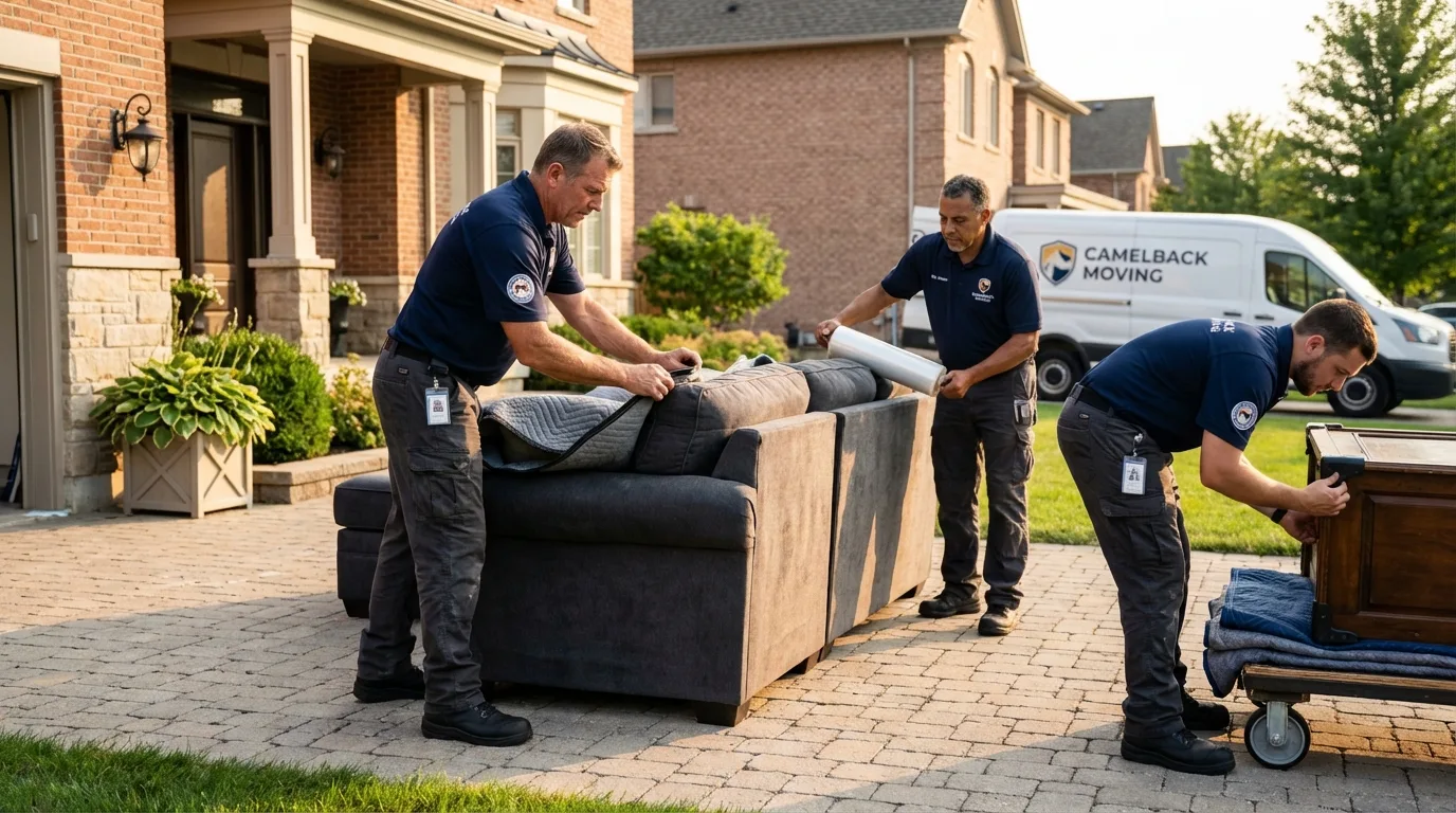 Large estate moving crew wrapping furniture in Loving, NM
